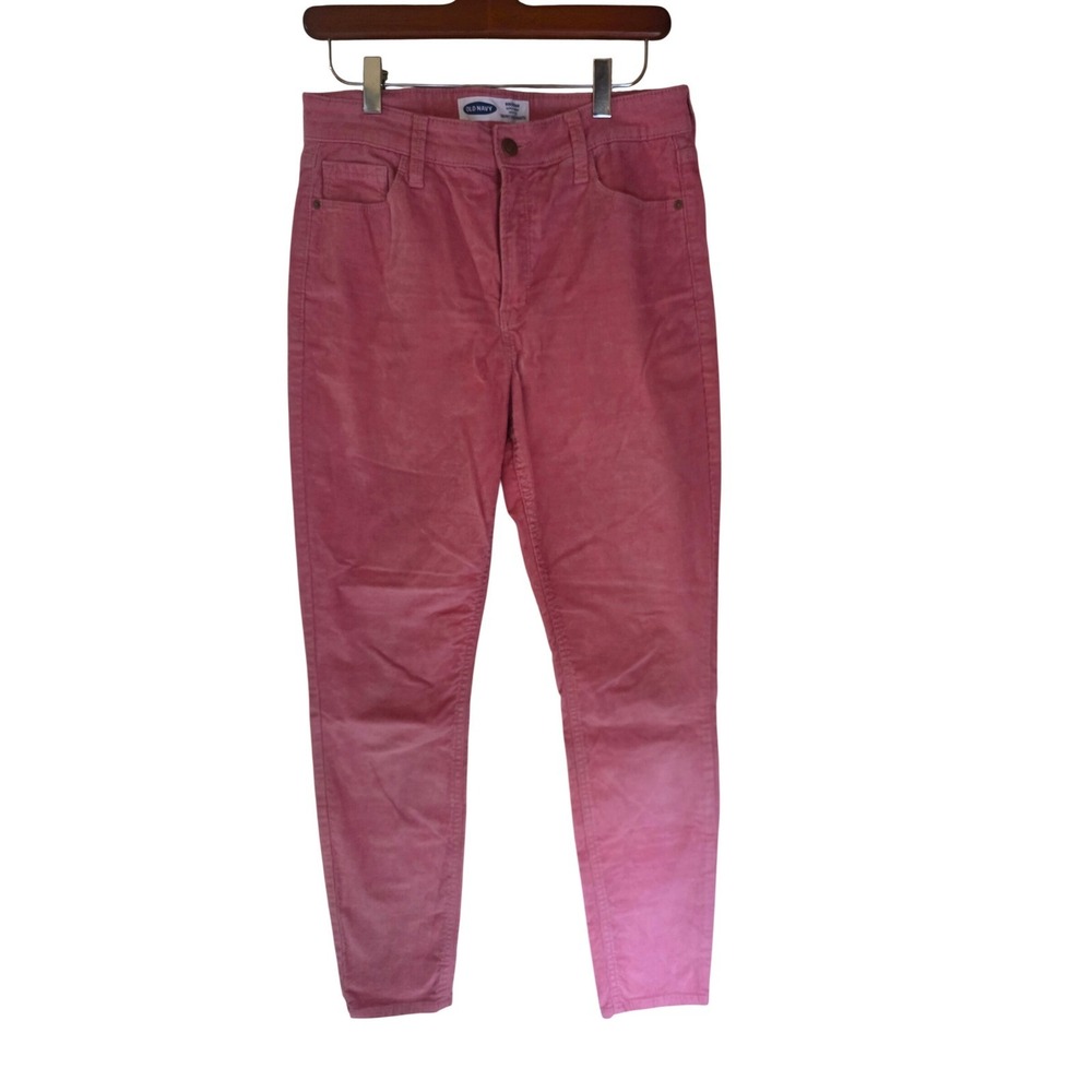 Old Navy Rockstar Super Skinny High Rise Corduroy Pants Rose Pink Size 8